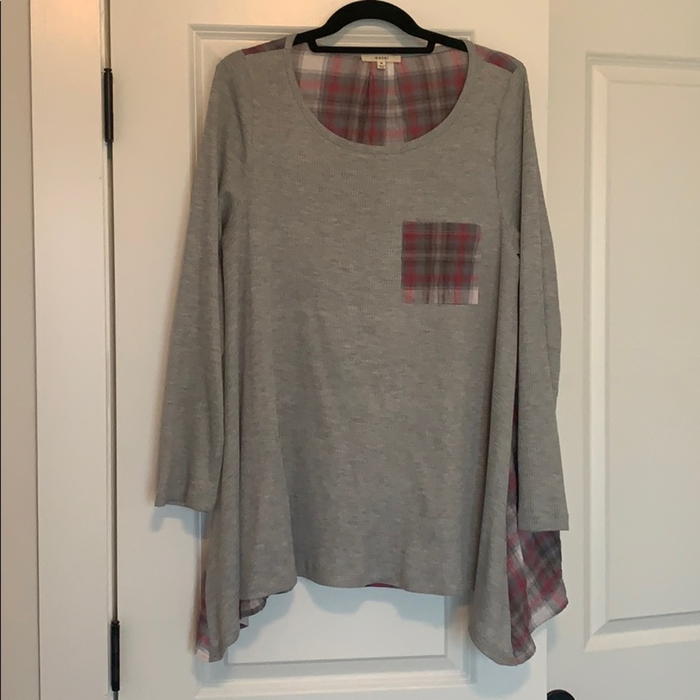 Thermal/ plaid tunic
